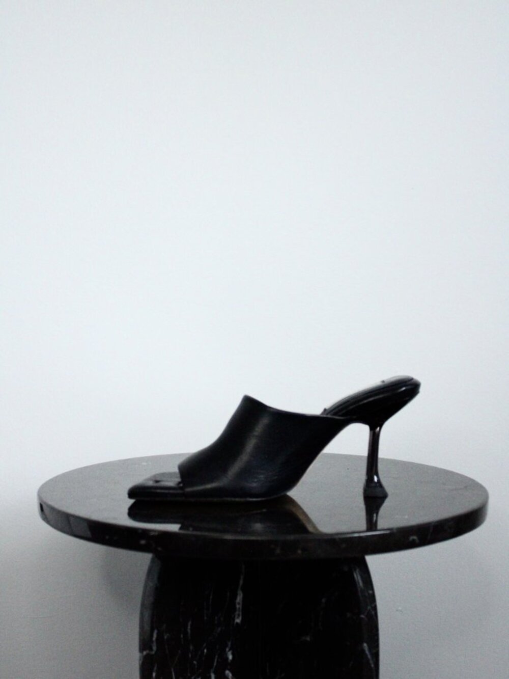 Miista Miri Mules Womens 36 Black Leather Square Toe Slip On Designer Y2K - Picture 2 of 7